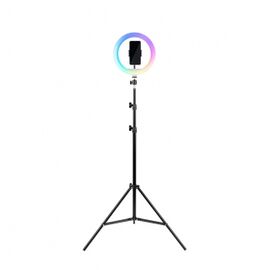  Кольцевая светодиодная лампа RGB с раскладной треногой и штативом HAVIT HV-ST7026 26 см. (комплект две коробки) 