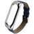  Ремешок кожаный для фитнес-браслета Xiaomi Mi Band 5/ Mi Smart Band 6, синий 