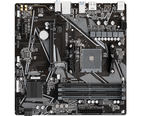  MB sAM4 Gigabyte B550M K AMD B550 4xDDR4 mATX AC`97 8ch(7.1) GbLAN RAID+HDMI+DP 