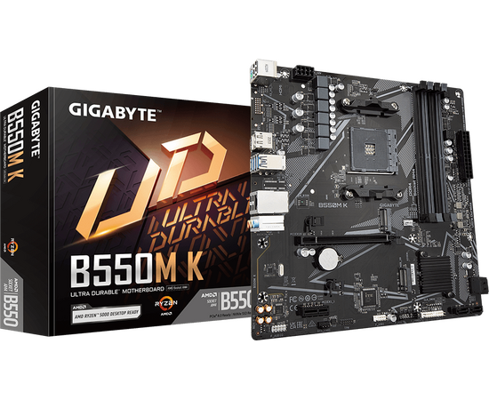  MB sAM4 Gigabyte B550M K AMD B550 4xDDR4 mATX AC`97 8ch(7.1) GbLAN RAID+HDMI+DP 