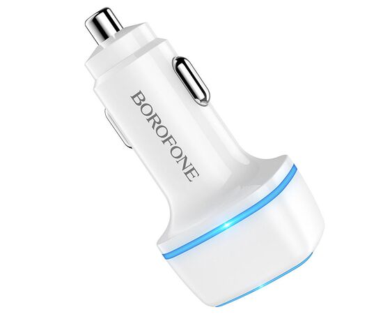  Адаптер Автомобильный Borofone BZ14 Max 2USB/5V/2.4A (white) 