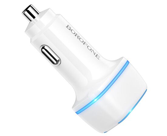  Адаптер Автомобильный Borofone BZ14 Max 2USB/5V/2.4A (white) 