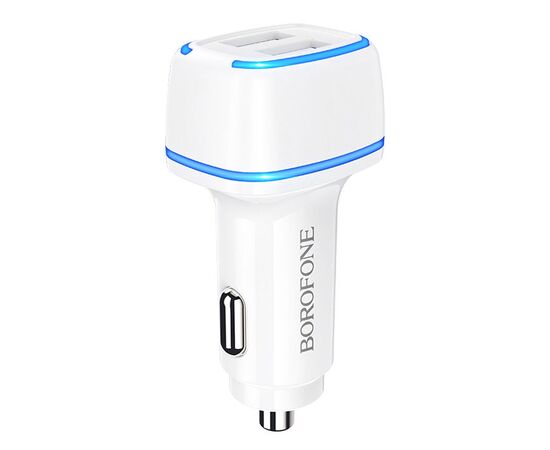  Адаптер Автомобильный Borofone BZ14 Max 2USB/5V/2.4A (white) 