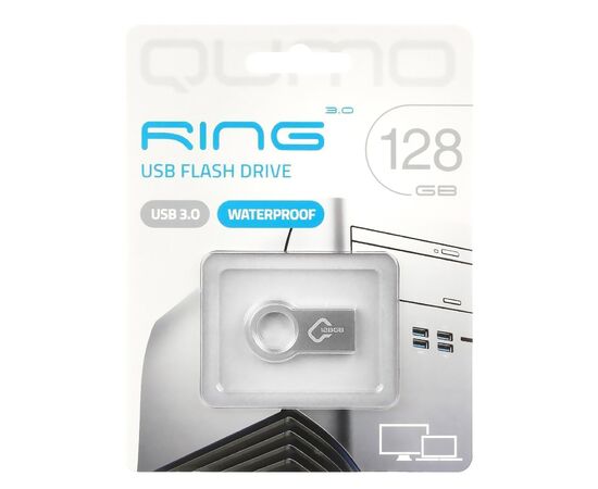  Флэш накопитель USB 128 Гб Qumo Ring 3.0 (metallic) 