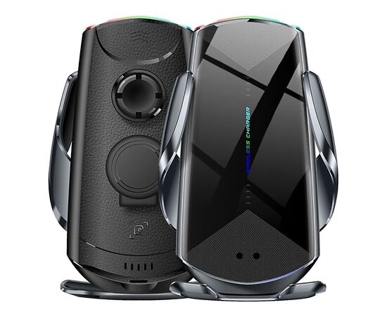  Держатель автомобильный с беспроводной зарядкой - Q1 (black) 