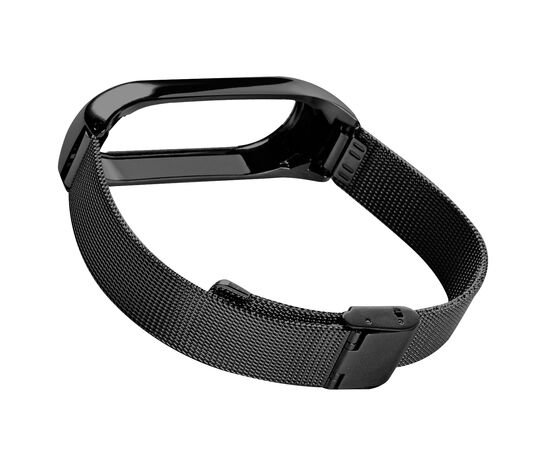  Ремешок металлический для фитнес-браслета Xiaomi Mi Band 5/ Mi Smart Band 6, черный 