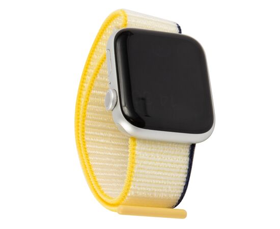  Ремешок нейлоновый MB для Apple watch - 38-40 mm (S3/S4/S5 SE/S6), морская соль с желто-синим краем 