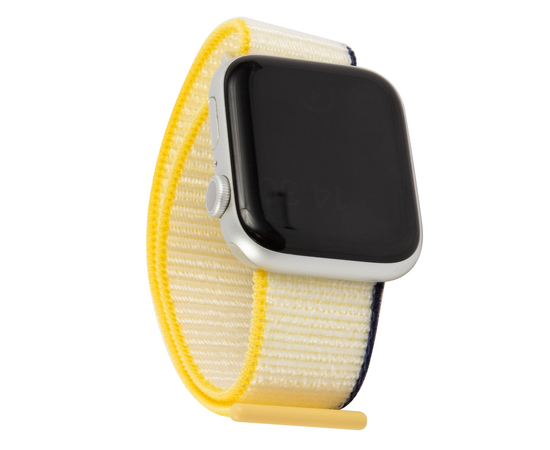  Ремешок нейлоновый MB для Apple watch - 38-40 mm (S3/S4/S5 SE/S6), морская соль с желто-синим краем 