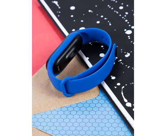  Ремешок силиконовый для Xiaomi Mi Band 5/6, синий, №08 