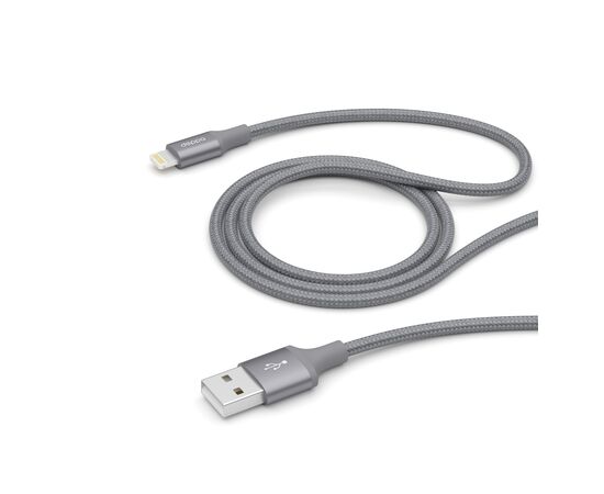  Дата-кабель USB - 8-pin для Apple, алюминий/нейлон, MFI, 1.2м, графит, Deppa, 72189 