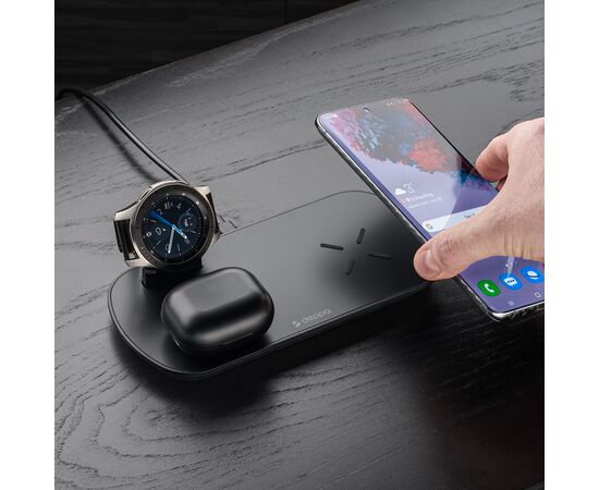  Зарядная станция 3 в 1: Qi, Galaxy Watch, Galaxy Buds, беспроводная, 17,5 Вт, черная, Deppa, 24011 