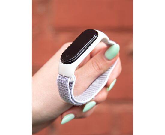  Ремешок нейлоновый для фитнес-браслета Xiaomi Mi Band 5/ Mi Smart Band 6, белый, №10 