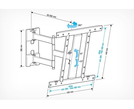  Кронштейн HOLDER LCD-SU4601-B черный 