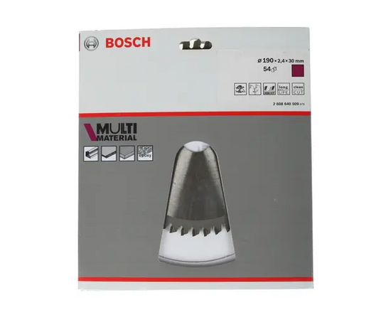  Диск пильный Bosch Standard 2608640509 d190мм d(посад.)30мм (циркулярные пилы) 