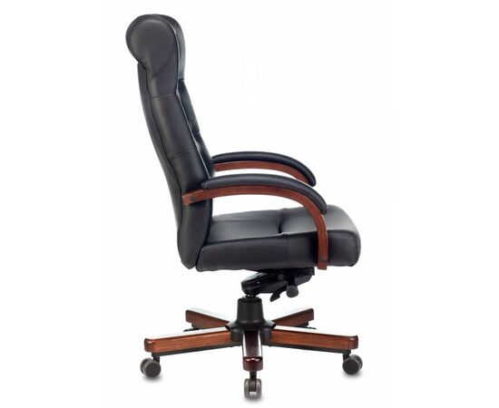  Кресло Бюрократ T-9928Walnut кожа черный 