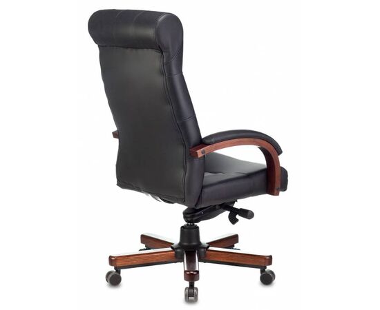  Кресло Бюрократ T-9928Walnut кожа черный 