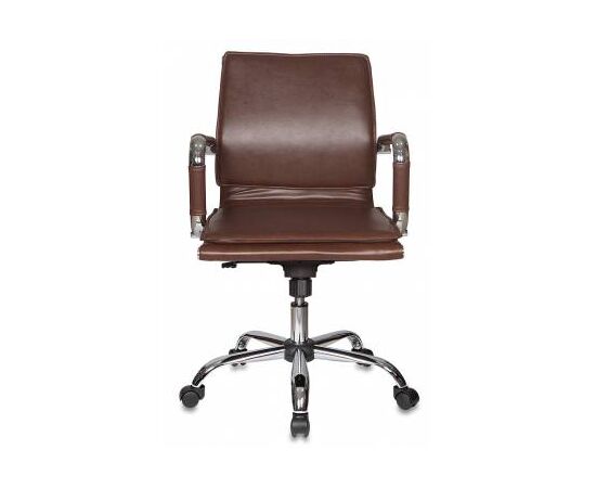  Кресло руководителя Бюрократ CH-993-LOW/BROWN низкая спинка коричневый искусственная кожа крестовина хром 