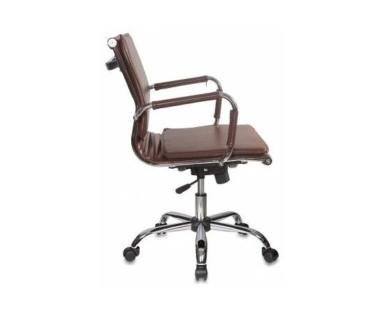  Кресло руководителя Бюрократ CH-993-LOW/BROWN низкая спинка коричневый искусственная кожа крестовина хром 