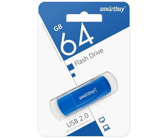  Флэш накопитель USB 64 Гб Smart Buy Scout (blue) (212781) 
