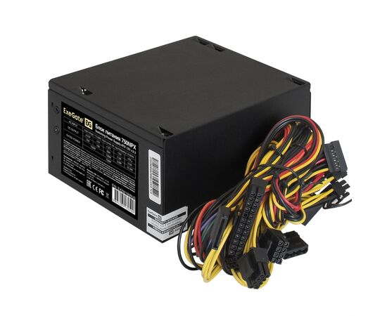  Блок питания ExeGate 750NPX EX292180RUS 750W (ATX, 12cm fan, 24pin, 2x(4+4)pin, PCIe, 3xSATA, 2xIDE, FDD, black) 