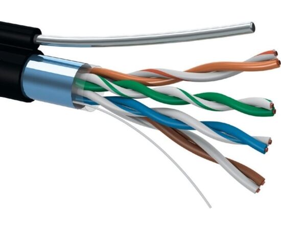  Витая пара 5bites FS5525-305BPE-M FTP/Solid/5E/24AWG/Copper/PE/Black/Outdoor/MSGR/Drum/305m 