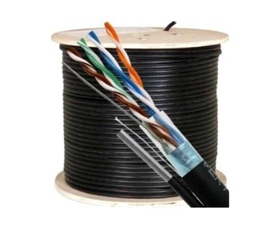  Витая пара 5bites FS5525-305BPE-M FTP/Solid/5E/24AWG/Copper/PE/Black/Outdoor/MSGR/Drum/305m 