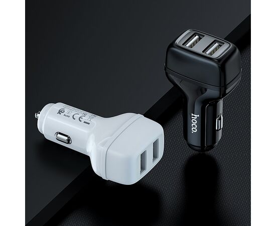  Адаптер Автомобильный Hoco Z36 Leader 2USB/5V/2.4A (white) (202563) 