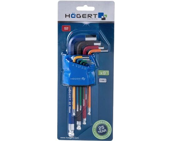  Набор ключей шестигранных HOEGERT TECHNIK HT1W806 удлиненных, 9 шт. 