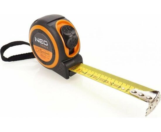  Рулетка NEO Tools 67-185 стальная лента 5м x 25мм магнит 
