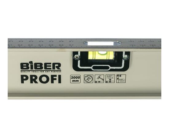 Уровень Biber Профи 40307 тов-084728 2000мм/двутавровый ударопрочный/3 глазка 