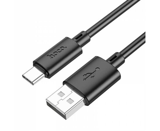  Кабель USB - Type-C HOCO X88 Gratified, 1.0м, круглый, 2.4A, силикон, цвет: чёрный (1/33/330) 