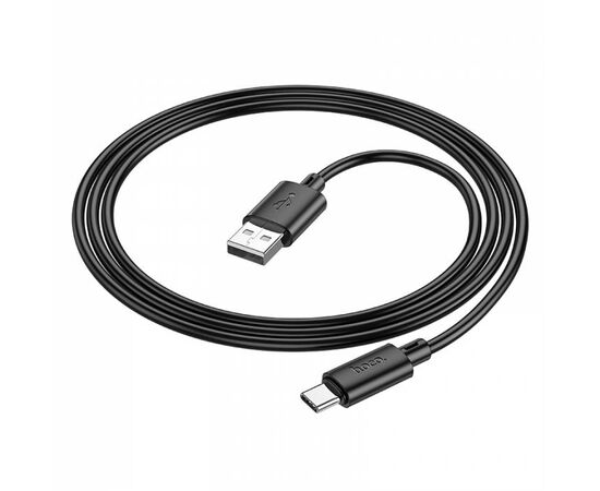  Кабель USB - Type-C HOCO X88 Gratified, 1.0м, круглый, 2.4A, силикон, цвет: чёрный (1/33/330) 