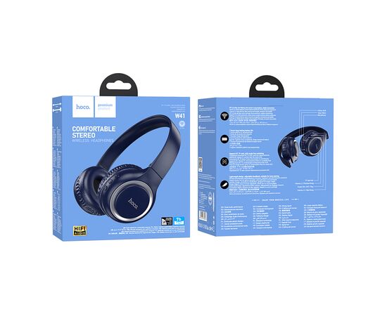  Наушники полноразмерные HOCO W41 Charm, Bluetooth, 200 мАч, синий (1/60) 