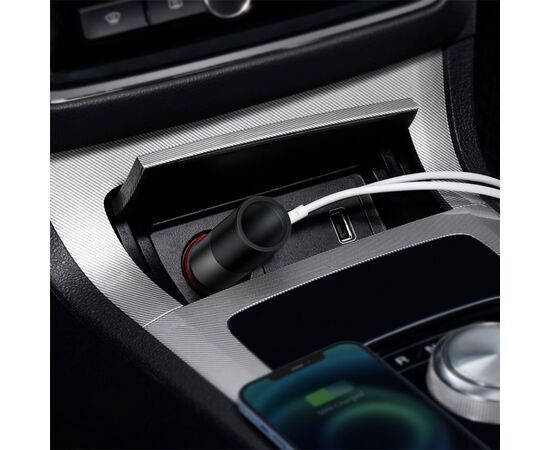  Автомобильное зарядное устройство BASEUS Share Together Port, 1xUSB + 1xUSB-C + 1 прикуриватель, 3A, 120W, черный 