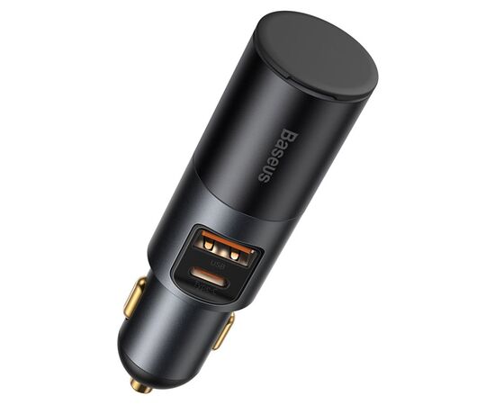  Автомобильное зарядное устройство BASEUS Share Together Port, 1xUSB + 1xUSB-C + 1 прикуриватель, 3A, 120W, черный 