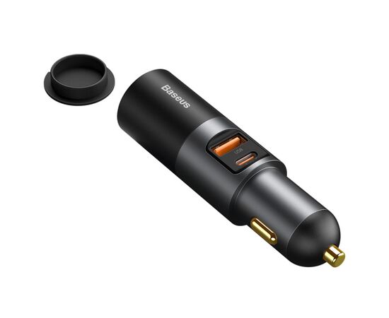  Автомобильное зарядное устройство BASEUS Share Together Port, 1xUSB + 1xUSB-C + 1 прикуриватель, 3A, 120W, черный 