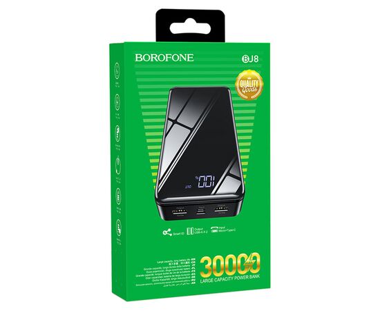  Портативный аккумулятор BOROFONE BJ8 Extreme, 2A, 30000 мА⋅ч, черный 