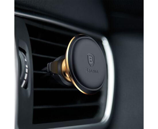 Автомобильный держатель BASEUS OS Magnetic, магнитный, на воздуховод, черный+золотой 