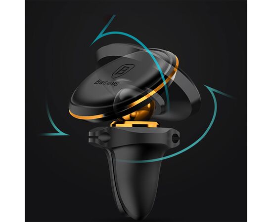  Автомобильный держатель BASEUS OS Magnetic, магнитный, на воздуховод, черный+золотой 