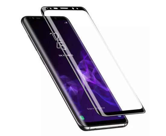  Защитное стекло для Samsung S20 Ultra, Full Glue 3D, закругленное под экран, прозрачный+черная рамка 