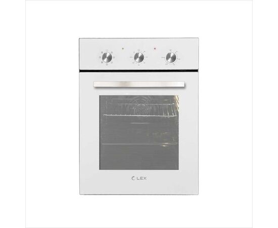  Духовой шкаф Lex EDM 4570 WH стекло белое/нерж сталь 