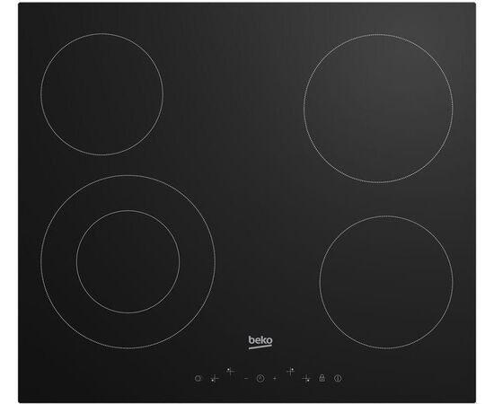  Встраиваемая варочная панель BEKO/ Стеклокерамическая поверхность: 4 зоны нагрева (1 двойная ). LED Display. Сенсорное управление спереди. 9 уровней н 
