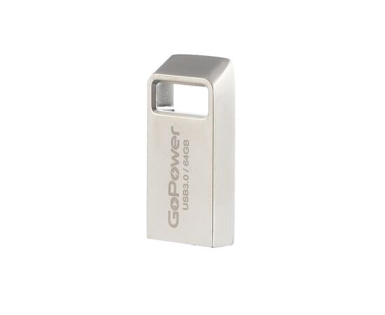  Флеш-накопитель GoPower MINI 64GB USB3.0 металл серебряный (1/50/1000) 