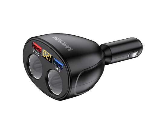  Разветвитель гнезда прикуривателя (2 гнезда + 2 USB) KAKUSIGA KSC-852 black 