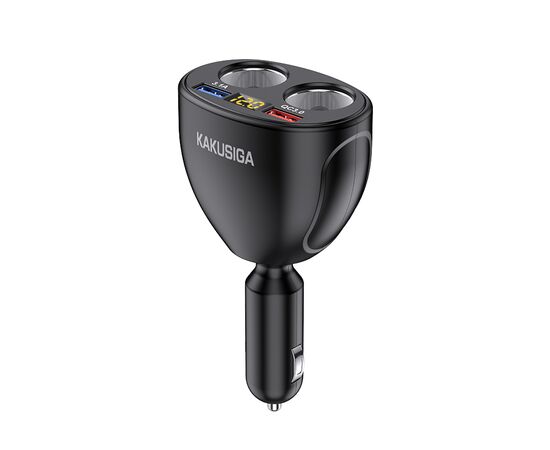  Разветвитель гнезда прикуривателя (2 гнезда + 2 USB) KAKUSIGA KSC-852 black 