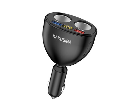  Разветвитель гнезда прикуривателя (2 гнезда + 2 USB) KAKUSIGA KSC-852 black 