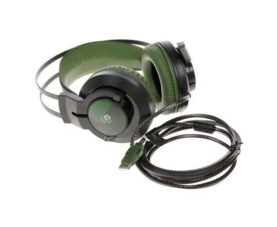  Наушники игровые с микрофоном A4TECH Bloody J450, 1.8м мониторы (черно-зеленый) 