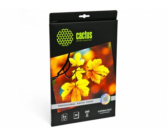  Фотобумага Cactus Prof CS-HGA426020 A4/260г/м2/20л/белый глянцевое для струйной печати 