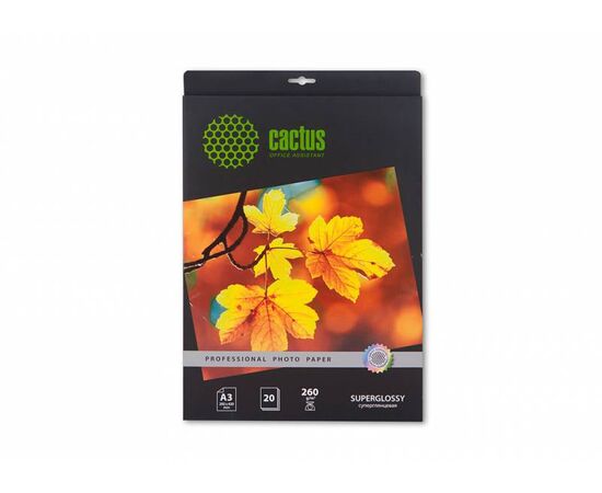  Фотобумага Cactus Prof CS-HGA326020 A3/260г/м2/20л/белый глянцевое для струйной печати 