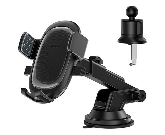  Автомобильный держатель BASEUS Ultra Control Pro Series, зажимной, на воздуховод/приборная панель/лобовое стекло, черный 